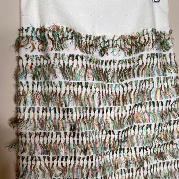 W by WORTH Colored Fur Tassel Mini Pencil Skirt - Picture 3 of 6